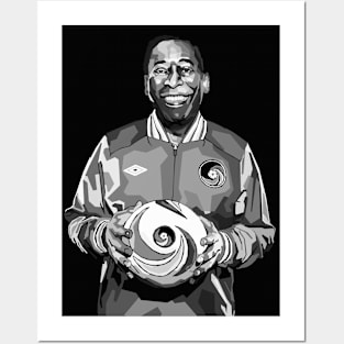 Pele Legendary Berazil Black And White Art Posters and Art